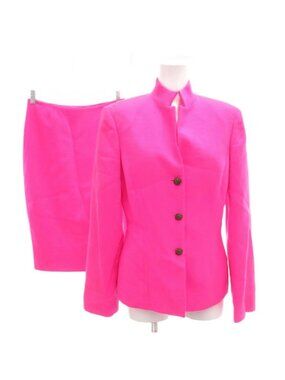 Versace Gianni Vintage Set Jacket Tight Skirt 42 Pink MG